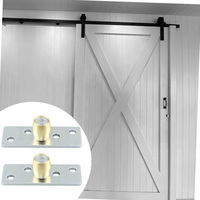 Kit de quincaillerie moderne en acier pour portes coulissantes de cuisine et salle de bain, incluant rails de guidage au sol, roulettes, butées de rail et vis, durable