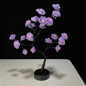 Adorno de lámpara negro fondo redondo color rosa árbol luz Mesa decoración regalo Uionen 2200 - Product Image 5