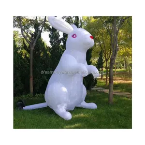กระต่ายเป่าลม2023 LED เปลี่ยนสีได้ชุดเป่าลมตลกกระต่ายสีขาวเป่าลมสำหรับงานกิจกรรม
