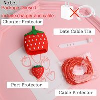Housse de protection pour chargeur USB-C 20W pour iPhone, design de dessin animé mignon personnalisé, protection du câble, étui de protection pour fil