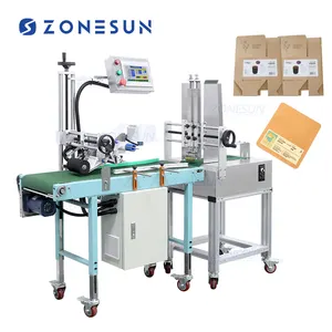 ZONESUN ZS-TB160P Automatic Unfolded Carton Flat Cardboard Paper Box Feeding Labeling Machine Label Applicator