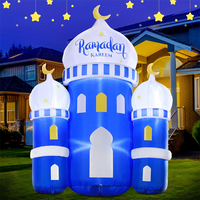 Décoration de fête gonflable pour l'Aïd Moubarak, festival musulman islamique, lumières LED, mosquée, jardin, durable, imperméable, Ramadan