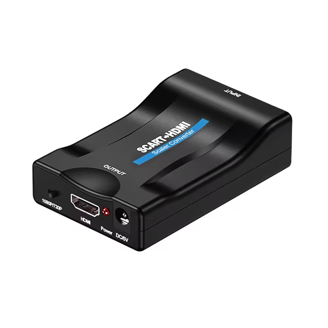 SCART to HDMI Converter Video Audio Upscale Adapter with SCART/HD Switch PAL/NTSC Video Scaler SCART to HDMI Digital Converter