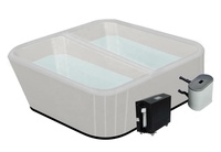 Piscine gonflable avec auvent solaire, protection UV, gonflage facile, installation rapide, jardin