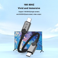 1M Thunderbolt 5 kabel Data tipe C, kabel Data 80Gbps 16K 60HZ 240W kompatibel dengan USB5.0 Thunderbolt 4