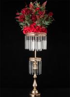 Zhuoyun nouveau produit hôtel décoration de la maison or fleur Vase acrylique métal mariage pièce maîtresse