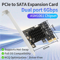 Tarjeta de Expansión Lekuo Ultra-Rápida PCIe a Doble SATA 6Gbps con Chip ASM1061, Multiplicador de Puertos con Protocolo AHCI para Actualización de SSD/HDD