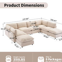 Canapé modulable de style européen, ensemble de canapés sectionnels rembourrés, combinaison libre, mobilier de salon, canapé nuage