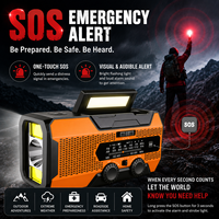 Radio solaire portable d'urgence avec alarme SOS, radio à manivelle, radio avec batterie externe, lampe torche LED, radio portable