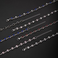 Bracelets pour femmes en gros, ensemble de bracelets guirlande en zircon, bijoux en acier inoxydable, vente en gros