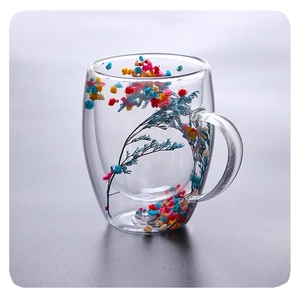 Bán Buôn 12Oz <span class=keywords><strong>Borosilicate</strong></span> Cách Điện Đôi Tường Thủy Tinh Cà Phê Trà Cốc Cốc Hoa Khô Cốc Thủy Tinh - Product Image 4