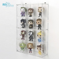 Vitrine de comptoir en acrylique transparent Ruishi pour figurines, boîte de rangement pour voitures miniatures et jouets en boîte mystère avec couvercle, organisateur mural pour la vente au détail