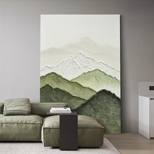 Abstract Oil <b>Painting</b> Mountain Landscape 3D Texture Handmade Living Room Decor Artwork - Product Image 1