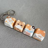 En gros, Porte-clés Fidget anti-stress avec 4 touches LED en forme de chat, clavier miniature, personnalisable