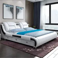 Praktische Multifunctionele Bespaar Ruimte Lederen Bed Hot Selling Tatami Opslag Bed Multifunctionele Bed Met Muziek Doos