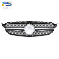 Calandre de protection faciale W205 amg, tout noire, avec trou pour appareil photo, bonne qualité, pour classe C 2019