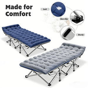 Lit <span class=keywords><strong>de</strong></span> camping pliable pour adultes, lit <span class=keywords><strong>de</strong></span> camp portable robuste pour l'extérieur avec <span class=keywords><strong>sac</strong></span> <span class=keywords><strong>de</strong></span> transport pour la randonnée, les voyages, la sieste au bureau - Product Image 1