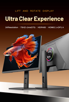 Monitor Gaming Lengkung 27 Inci 240Hz FHD 1ms Panel VA Tanpa Bingkai 99% SRGB untuk PC Desktop Gaming