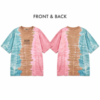 T-shirt Tie-Dye Color Block Pastel en Gros, Vêtements de Sport pour Hommes, T-shirt Oversize en Coton, Fabricant OEM ODM Marque Privée pour les Marques