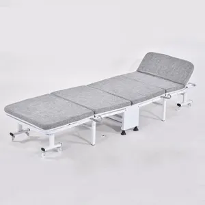 3 배 스틸 프레임 6 기어 조절 안락 의자 사무실 홈 낮잠 침대 공간 절약 점심 휴식 간단한 접을 수있는 침대