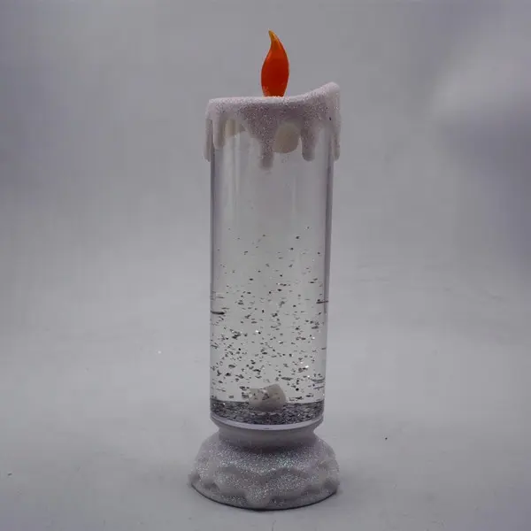 Noel dekorasyon ledi işıklı yapay glitter su iplik akrilik mum