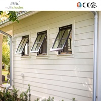 Fenêtre à auvent moderne en alliage d'aluminium multicolores avec ouverture battante et design à persiennes pour usage extérieur en zone humide côtière