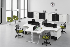 เฟอร์นิเจอร์สำนักงานสมัยใหม่ โต๊ะทำงานสำนักงานแบบคิวบิเคิลสำหรับ <span class=keywords><strong>4</strong></span> คน - Product Image 5