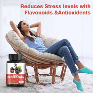 Oem Odm Zwarte Vlierbessencapsules Ondersteuning Voor Oudere Bloempoeder Vermindert Stressniveaus Met Flavonoïden En Antioxiderende Capsules - Product Image 5