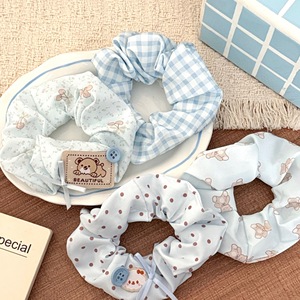 Chouchous à carreaux de haute qualité avec bouton Patch de dessin animé mignon <span class=keywords><strong>chien</strong></span> arc conception coton cheveux cravates - Product Image 5