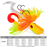 Leurre de pêche en mer avec tête plombée, hameçon double, flottant, 100g, pour la pêche au poisson de mer, leurre artificiel dur de simulation