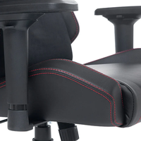 Chaise de jeu ergonomique de direction avec structure métallique, revêtement en tissu, hauteur réglable, coussin en mousse à mémoire de forme, accoudoirs 4D et support lombaire
