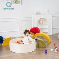 Ensemble de jeu interactif en mousse Asweets : Formes, zone d'escalade, blocs de puzzle, piscine à balles en mousse souple pour enfants