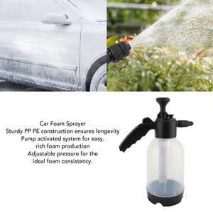Botella de Plástico de 2L con Pulverizador Manual de Espuma a Presión, Resistente a Ácidos y Álcalis, con Boquilla Blanca/Negra, Herramientas para Lavado de Autos - Product Image 3