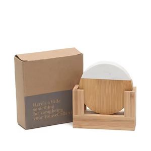 Posavasos Personalizados de Alta Calidad para el Hogar y la Cocina, Posavasos Redondos de Mármol y Madera para Bebidas - Product Image 3