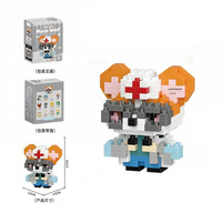 Lot de blocs de construction Meow Woof en gros, assortiment de figurines d'animaux micro-particules de chats et chiens de dessin animé, jouet puzzle pour enfants