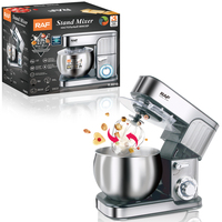 Robot pâtissier RAF 6,0 L 1300 W 6 vitesses avec fonction Pulse, bol en acier inoxydable, crochet pétrisseur, fouet, batteur, machine de cuisine avec racloir R.6610