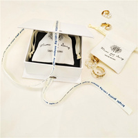 Boîte à bijoux personnalisée avec logo CH avec pochette d'emballage de bijoux et sac cadeau en papier Pochette à bijoux en coton microfibre suédé