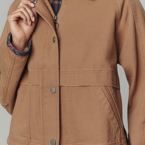 Veste en jean décontractée pour femme, coupe ample, style rétro, en tissu de coton perlé à carreaux, effet délavé, coupe courte, style workwear - Product Image 2