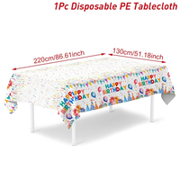 Nappe jetable pour fête d'anniversaire, décoration de table, imperméable, anti-huile, en plastique PE, pour anniversaire d'adultes et d'enfants