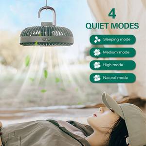 Ventilateur de Camping Rechargeable par USB, ventilateur suspendu à 4 vitesses avec lumière LED, Rotation à 360 degrés, ventilateur manuel pour le Camping, le bureau et l'extérieur - Product Image 5