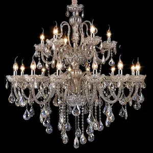 Bruiloft Home Decor Kroonluchter Hanglampen Verlichting Traditionele Helderheid Cognac Crystal Kaars Plafond Verlichting