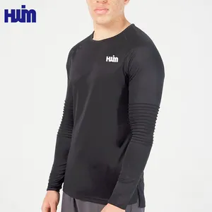 High Quality Men Clothing Sport Tops Custom Logo Gym Workout Quick Dry Shirts Men's Polyester Long Sleeve T Shirt