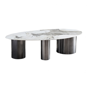Fabricant <span class=keywords><strong>de</strong></span> mobilier <span class=keywords><strong>de</strong></span> maison, <span class=keywords><strong>table</strong></span> basse design à trois pieds, titane <span class=keywords><strong>gris</strong></span>, acier inoxydable, <span class=keywords><strong>table</strong></span> basse moderne et luxueuse décorative - Product Image 5