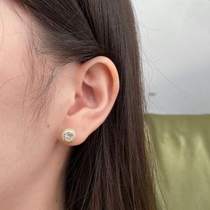 Dylam Trendy S925 <b>Silver</b> Circle Shape Pave Diamond Women Jewelry Accessories Eternity AAAAA Cubic Zirconia <b>Stud</b> <b>Earrings</b> - Product Image 3