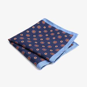 Khăn lụa nam thời trang dạ hội, in hai mặt, viền cuốn tay, hình vuông - Product Image 1