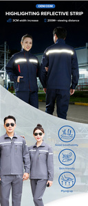 Ensemble <span class=keywords><strong>de</strong></span> vêtements <span class=keywords><strong>de</strong></span> sécurité réfléchissants à double couche, manches longues, uniforme <span class=keywords><strong>de</strong></span> travail avec bandes réfléchissantes durables pour les chantiers <span class=keywords><strong>de</strong></span> construction - Product Image 3