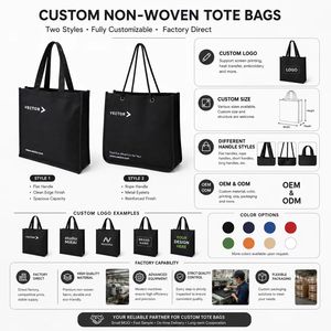 Wholesale Custom Printed <b>Light</b> Weight Non-Woven Fabric Multi-Function Tote Bag for Supermarket Shopping Exhibition Gift - Product Image 5