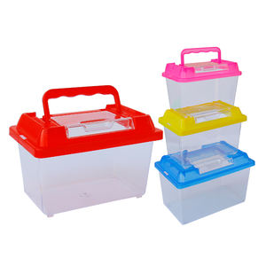 슈퍼 화이트 금붕어 투명 거북이 탱크 플라스틱 물고기 탱크 대형 휴대용 수족관 뚜껑 애완 동물 파충류 상자 - Product Image 6