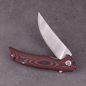 Couteau de camping pliable à manche G10 rouge et noir, acier à haute teneur en carbone D2, couteau de poche pour la <span class=keywords><strong>défense</strong></span> personnelle - Product Image 6