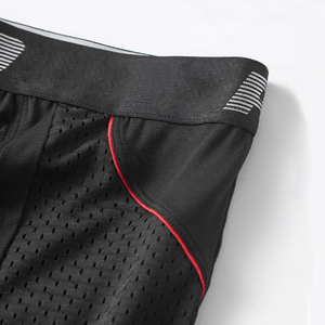 Alta calidad malla transpirable moda frente abierto logotipo personalizado poliéster secado rápido hombres deporte Fitness Boxer ropa interior para hombres - Product Image 3